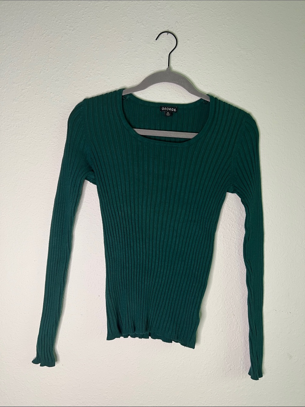 George Ribbed Long Sleeve Top - Teal